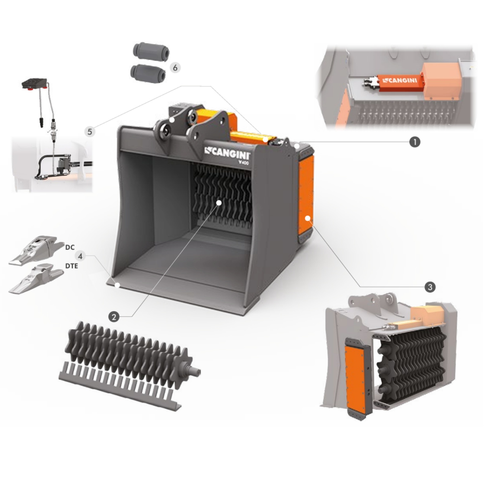 Schaufel-Separator/ Sieblöffel CANGINI V1000 für Bagger 7,5-10 Tonnen – Bild 3
